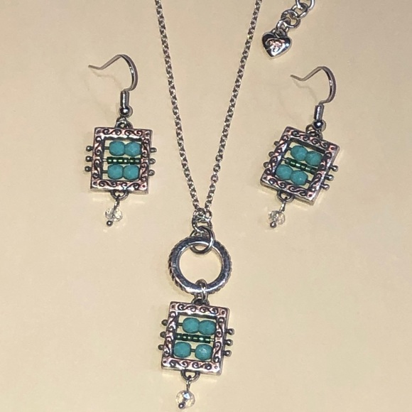 Brighton set of necklace & earrings Blue & crystal FINAL REDUCED PRICE - Picture 11 of 16